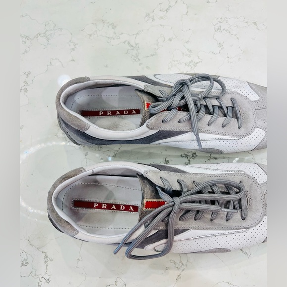 Prada, white, gray and silver men’s sneakers 👟, size 8.5 - Picture 11 of 11